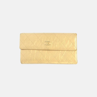 Chanel 2019 Womens Coco Logo Vintage Gold Long Purse - 샤넬 여성 코코 빈티지 골드 장지갑 Cnl0345x.Size(19.5cm).골드