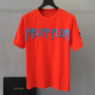 Philipp Plein 2019  Mens Logo Cotton Short Sleeved Tshirt - 필립플레인 남성 로고 코튼 반팔티 Phi0031x.Size(s - 2xl).레드