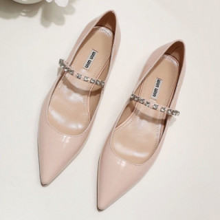 Miumiu 2019 Ladies Crystal Patent Ballet Shoes - 미우미우 여성 크리스탈 페이던트 발렛슈즈 Miu0138x.Size(220 - 250).베이비핑크