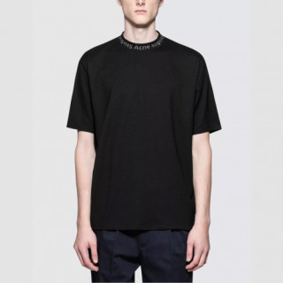 Acne 2019 Studios Mens Neck Logo Cotton Short Sleeved Tshirt  - 아크네 스튜디오 남성 넥로고 코튼 반팔티 Acn0010x.Size(s - xl).블랙