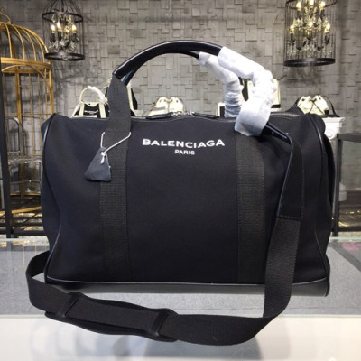 Balenciaga 2019 Canvas & Leather Tote Shoulder Bag,44CM - 발렌시아가 2019 남여공용 캔버스&레더 여행용가방,BGB0024,44CM,블랙
