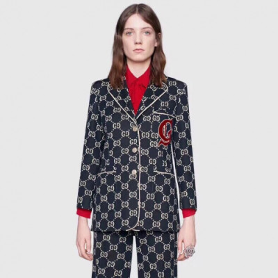 Gucci 2019 Womens Embroidery Logo Cotton Suit - 구찌 여성 자수 로고 코튼 슈트 Guc01014x.Size(m - 3xl).네이비