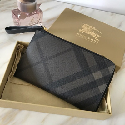 [한정 특가!!]Burberry 2019 Leather Clutch Bag, 21.5cm - 버버리 2019 레더 남성용 클러치백 ,BURB0108,21.5cm,그레이