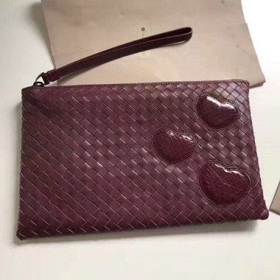 Bottega Veneta 2019 Leather Clutch Bag,26cm - 보테가 베네타 2019 레더 여성용 클러치백 301204,BVB0193,26cm,와인