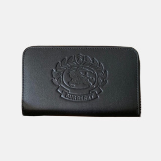 Burberry 2019 Leather Zip Round Wallet - 버버리 남여공용 레더 지퍼 라운드 장지갑 BURW0039.Size(19CM).블랙