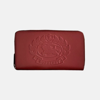 Burberry 2019 Leather Zip Round Wallet - 버버리 남여공용 레더 지퍼 라운드 장지갑 BURW0040.Size(20CM).레드