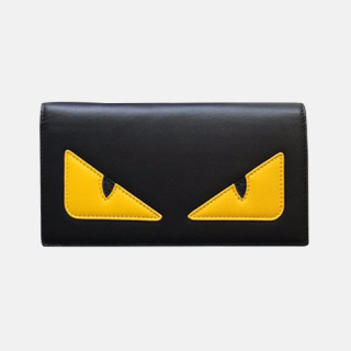 Fendi 2019 Leather Wallet - 펜디 남여공용 레더 장지갑 FENW0032.Size(18.5cm).블랙