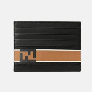 Fendi 2019 Leather Card Purse - 펜디 남여공용 레더 카드 퍼스 FENW0038.Size(10.5cm).블랙