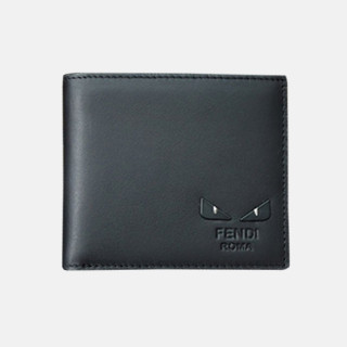 Fendi 2019 Leather Wallet - 펜디 남여공용 레더 반지갑 FENW0055.Size(11.5cm).블랙