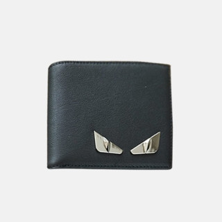 Fendi 2019 Leather Wallet - 펜디 남여공용 레더 반지갑 FENW0059.Size(11.5cm).블랙