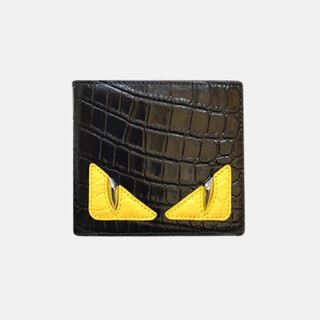 Fendi 2019 Leather Wallet - 펜디 남여공용 레더 반지갑 FENW0069.Size(11.5cm).블랙