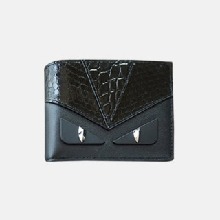 Fendi 2019 Leather Wallet - 펜디 남여공용 레더 반지갑 FENW0075.Size(11.5cm).블랙