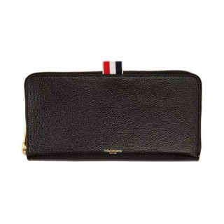 Thom Browne 2019 Leather Zip Round Wallet,21cm - 톰브라운 2019 레더 남여공용 지퍼 라운드 장지갑 TBW0007,21cm,블랙