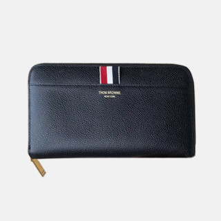 Thom Browne 2019 Leather Zip Round Wallet,21cm - 톰브라운 2019 레더 남여공용 지퍼 라운드 장지갑 TBW0008,21cm,블랙