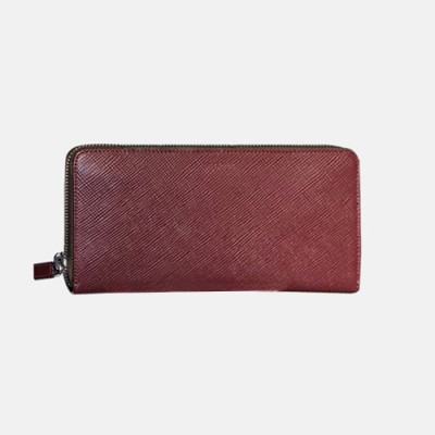 Prada 2019 Mens Saffiano Leather Zip Wallet 2ML317 - 프라다 남성 사피아노 레더 지퍼 장지갑 PRAW0065,20CM, 와인