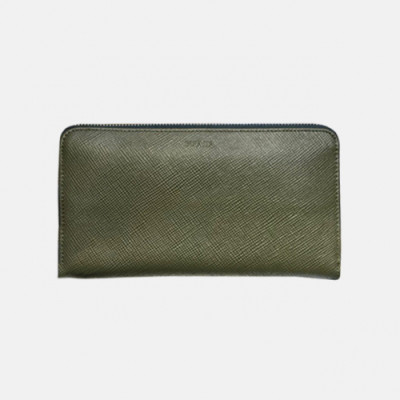 Prada 2019 Mens Saffiano Leather Zip Wallet 2ML317 - 프라다 남성 사피아노 레더 지퍼 장지갑 PRAW0066,20CM, 그린