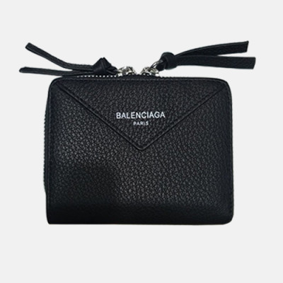 Balenciaga 2019 Leather Wallet.11.5cm - 발렌시아가 2019 레더 남여공용 월릿 BGW0009.11.5cm,블랙