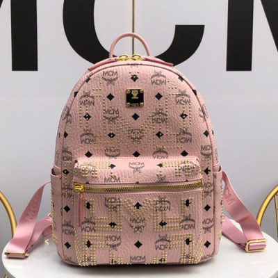 MCM 2019 Visetos Back Pack,26cm - 엠씨엠 2019 비세토스 남여공용 백팩 MCMB0202, 26cm,핑크