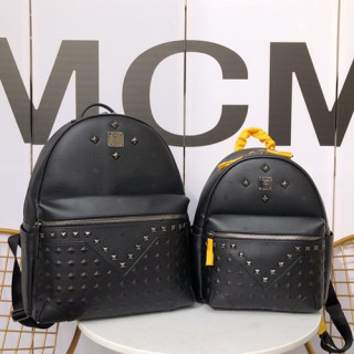 MCM 2019 Leather Back Pack,26/34cm - 엠씨엠 2019 레더 남여공용 백팩 MCMB0206, 26/34cm,블랙