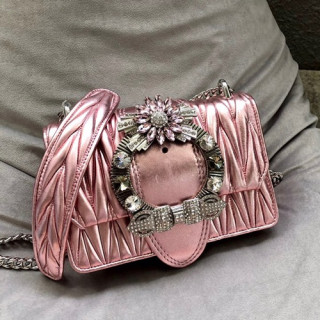 MiuMiu 2019 Lady Shoulder Cross Bag,20cm - 미우미우 2019 레이디 숄더 크로스백,5BD084 , MIUB0020, 20cm,핑크