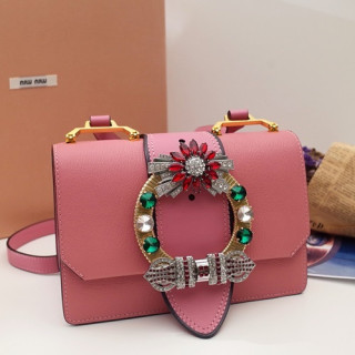 MiuMiu 2019 Lady Shoulder Cross Bag,23cm - 미우미우 2019 레이디 숄더 크로스백,5BH609, MIUB0053, 23cm,핑크