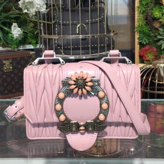 MiuMiu 2019 Lady Shoulder Cross Bag,22.5cm - 미우미우 2019 레이디 숄더 크로스백,5BH609 , MIUB0061, 22.5cm,핑크