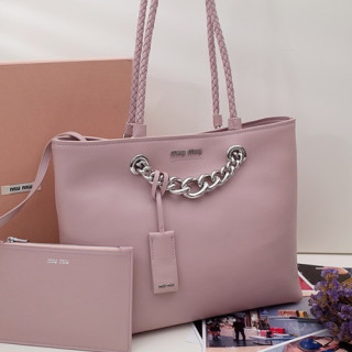 MiuMiu 2019 Tote Shoulder Shopper Bag,30cm - 미우미우 2019 토트 숄더 쇼퍼백,5BG054, MIUB0069 , 30cm,핑크