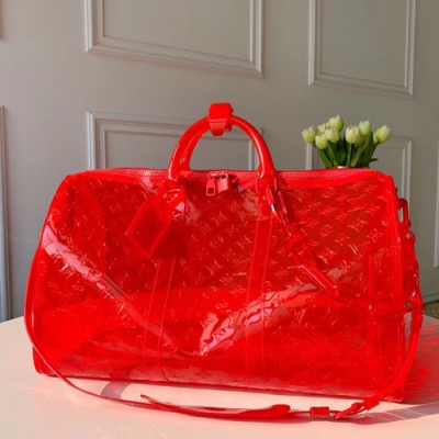 Louis Vuitton 2019 PVC Keepall Bandouliere Bag,50cm - 루이비통 2019 PVC 키폴 반둘리에 남여공용 여행가방,M53271,LOUB1344 ,50 cm,레드