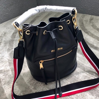 MiuMiu 2019 Bucket Tote Shoulder Bag,29cm - 미우미우 2019 버킷 토트 크로스백,5BE027, MIUB0332, 29cm,블랙
