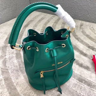 MiuMiu 2019 Bucket Tote Shoulder Bag,29cm - 미우미우 2019 버킷 토트 크로스백,5BE027, MIUB0333, 29cm,그린
