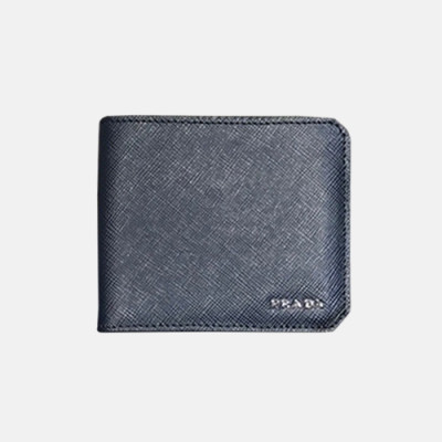 Prada 2019 Mens Saffiano Leather Wallet 2MO513 -프라다 남성 사피아노 레더 반지갑 PRAW0080, 11CM,네이비