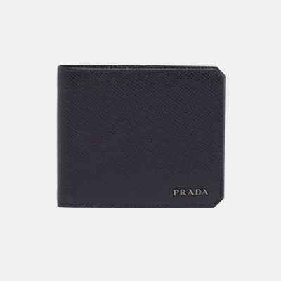 Prada 2019 Mens Saffiano Leather Wallet 2MO513 -프라다 남성 사피아노 레더 반지갑 PRAW0081, 11CM,블랙