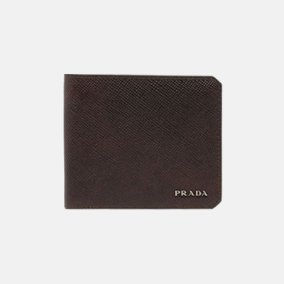 Prada 2019 Mens Saffiano Leather Wallet 2MO513 -프라다 남성 사피아노 레더 반지갑 PRAW0082, 11CM,브라운