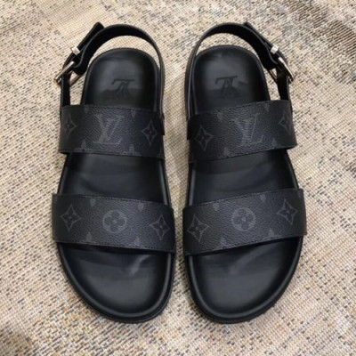 Louis Vuitton 2019 Mens Initial Logo Leather Sandal - 루이비통 남성 이니셜 로고 레더 샌들 Lou01151x.Size(240 - 275).블랙