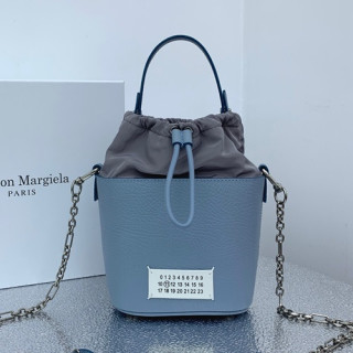 Maison Margiela 2019 Leather Bucket Chain Tote Shoulder Bag,23cm - 메종 마르지엘라 2019 레더 버킷 체인 토트 숄더백,MMB0010,23cm,스카이블루