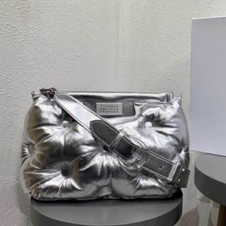 Maison Margiela 2019 Glam Slam Leather Large Shoulder Bag / Clutch Bag,42cm - 메종 마르지엘라 2019 글램 슬램 레더 라지 숄더백 / 클러치백,MMB0022,42cm,실버