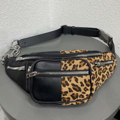 [시선강탈]Alexander Wang 2019 Leather Mini Belt Bag,22cm - 알렉산더왕 2019 레더 남여공용 미니 벨트백 AWB0009,22cm,블랙(호피)