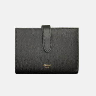 Celine 2019 Ladies Wallet,14cm - 셀린느 2019 여성용 레더 중지갑,CELW0007,14cm.블랙