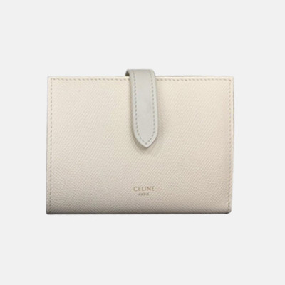 Celine 2019 Ladies Wallet,14cm - 셀린느 2019 여성용 레더 중지갑,CELW0009,14cm.화이트