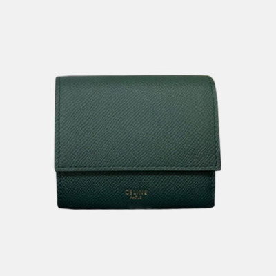 Celine 2019 Ladies Wallet,10.5cm - 셀린느 2019 여성용 레더 단지갑,CELW0023,10.5cm.그린