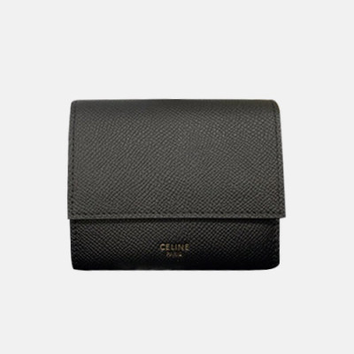 Celine 2019 Ladies Wallet,10.5cm - 셀린느 2019 여성용 레더 단지갑,CELW0024,10.5cm.블랙
