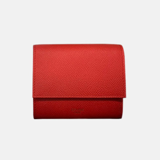 Celine 2019 Ladies Wallet,10.5cm - 셀린느 2019 여성용 레더 단지갑,CELW0025,10.5cm.레드