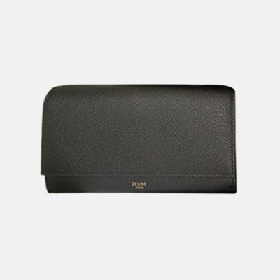 Celine 2019 Ladies Wallet,19cm - 셀린느 2019 여성용 레더 장지갑,CELW0027,19cm.블랙