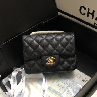 Chanel Women Chain Leather Shoulder Bag,17CM - 샤넬 여성용 체인 레더 숄더백1115 - CHAB0819,17CM,블랙(금장)