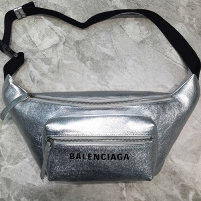 Balenciaga 2019 Leather Hip Sack,25CM - 발렌시아가 2019 레더 남여공용 힙색,BGB0350,25CM,실버