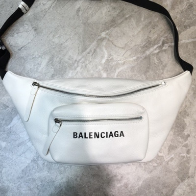 Balenciaga 2019 Leather Hip Sack,25CM - 발렌시아가 2019 레더 남여공용 힙색,BGB0351,25CM,화이트