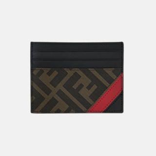 Fendi 2019 Leather Card Purse - 펜디 2019 남여공용 레더 카드 퍼스 FENW0085.Size(10.5cm).블랙+브라운
