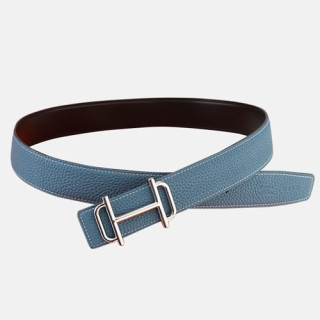Hermes 2019 Mens Leather Belt - 에르메스 2019 남성용 레더 벨트 HERBT0025.Size(3.8cm).블루금장,블루은장