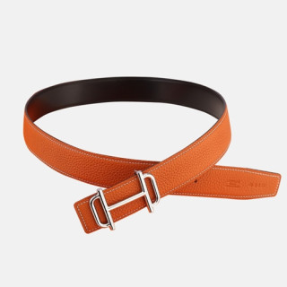 Hermes 2019 Mens Leather Belt - 에르메스 2019 남성용 레더 벨트 HERBT0026.Size(3.8cm).오렌지금장,오렌지은장
