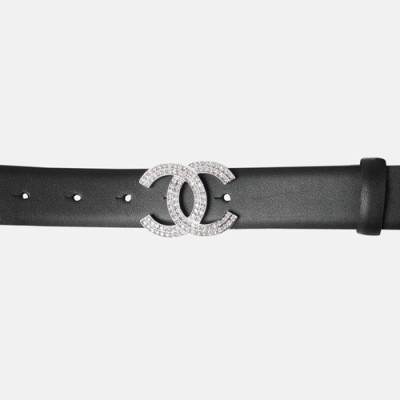 Chanel 2019 Ladies Leather Belt - 샤넬 2019 여성용 레더 벨트 CHABT0010.Size(3.0cm).블랙